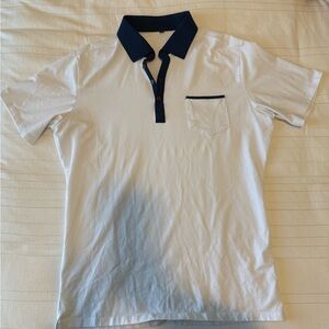 State and Liberty Men's White and Navy Polo Shirt